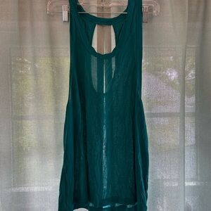 Teal Sleeveless Sheer Top